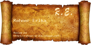 Rehner Erika névjegykártya